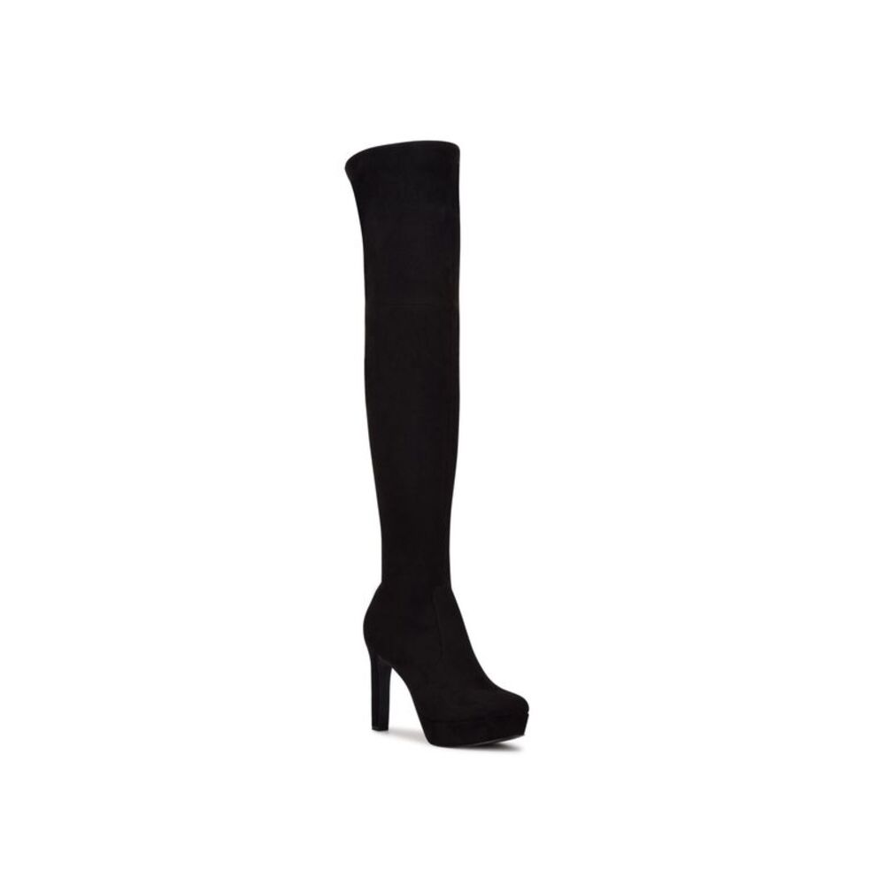 NWT NINE WEST Womens Black 1" Platform Gotcha Toe Stiletto Heeled Boots 5 M